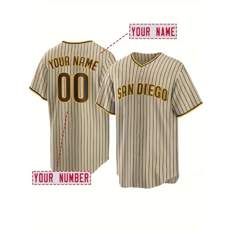 Sports Equipment Jersey - Custom Name And Number Men's Embroidery